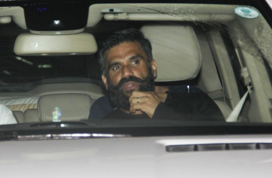 Photos of Bollywood actor Shah Rukh Khan and other celebs spotted at Salman Khan house. Shah Rukh Khan,Shah Rukh Khan at Salman Khan house,Salman Khan,Salman Khan house,Celebs at Salman Khan house,Shah Rukh Khan and Salman Khan