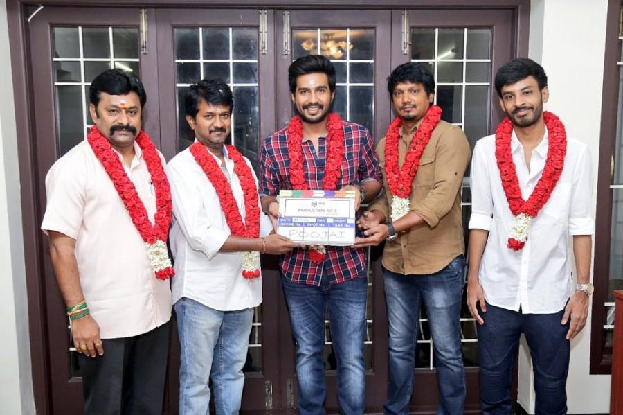 South Indian actor Vishnu Vishal's Studioz Production No.3 movie pooja held at Chennai. Celebs like Vishnu Vishal, Music Director Leon James, Director Chella Ayyavu, Cinematographer Shakthi and others graced the event. Vishnu Vishal,Studioz Production No.3,Vishnu Vishal new movie,Vishnu Vishal new movie launch,Vishnu Vishal new movie pooja,Vishnu Vishal new movie pooja pics,Vishnu Vishal new movie pooja images,Vishnu Vishal new movie pooja photos,Vishnu Vishal new movie