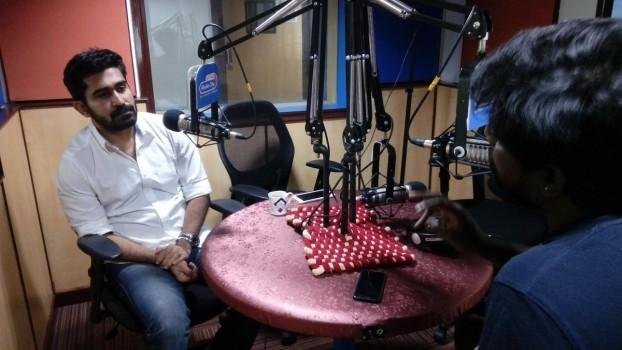 Photos of Tamil actor Vijay Antony promotes Saithan movie at Radio City.