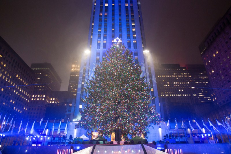 The Christmas tree stands lit after the lighting ceremony for the 84th annual Rockefeller Center Christmas Tree at Rockefeller Center in Manhattan, New York City, U.S., November 30, 2016. Christmas Day,Christmas,Christmas Day 2016,Rockefeller Center Tree lights,Rockefeller,Rockefeller Center,Rockefeller Christmas tree lighting,Rockefeller Christmas tree lighting pics,Rockefeller Christmas tree lighting images,Rockefeller Christmas tree lig