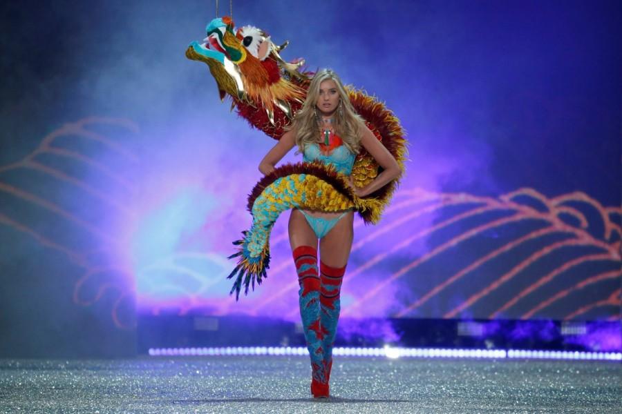 Model Elsa Hosk presents a creation. Victoria's Secret Fashion Show,Victoria's Secret Fashion Show 2016,Victoria Secret Fashion Show,Models at Victoria Secret Fashion Show,bikini fashion show,bikini show,fashion show