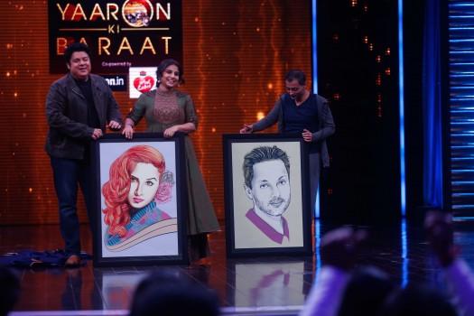 Photos of Bollywood actress Vidya Balan promotes Kahaani 2 on the sets of Yarron Ki Barat.