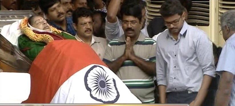 Jayalalithaa death: Vijay pays his last respect to Chief Minister Amma. Vijay,Ilayathalapathy Vijay,Vijay pay his last respect,Vijay pay his last respect to Jayalalithaa,Jayalalithaa death,Jayalalithaa death pics,Jayalalithaa death images,Jayalalithaa death photos,Jayalalithaa death stills,Jayalalithaa death pictures