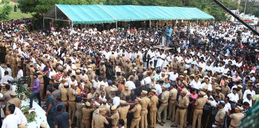 After performance of the last ceremonial rites as per tradition her body was shifted to Rajaji Hall for people to pay their last respects to the departed leader. Jayalalithaa at Rajaji Hall,Jayalalithaa,Rajaji Hall,People pay last respects to Jayalalithaa,last respect to Jayalalithaa,Jayalalithaa dead,CM Jayalalithaa,Jayalalithaa pics