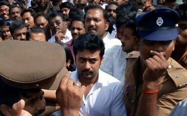 South Indian actor Suriya pays last respect to CM Jayalalithaa.