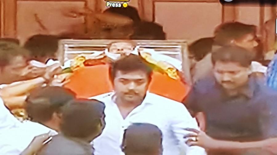 South Indian actor Suriya pays last respect to CM Jayalalithaa. Suriya,Sivakarthikeyan,Suriya pays last respect to CM Jayalalithaa,Sivakarthikeyan pays last respect to CM Jayalalithaa,Suriya last respect to CM Jayalalithaa,actor Suriya,last respect to CM Jayalalithaa,last respect to Jayalalithaa,J Jayalalithaa