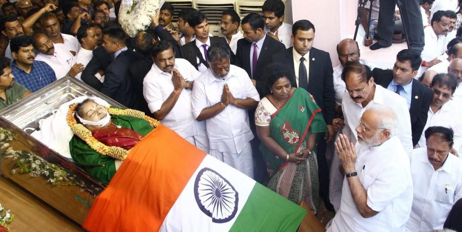 PM Modi and O. Panneerselvam pay last respect to CM Jayalalithaa. M. K. Stalin,O. Panneerselvam,Vijayakanth,M. K. Stalin pays last respect to Amma,O. Panneerselvam pays last respect to Amma,Vijayakanth pays last respect to Amma,last respect to Amma,Jayalalithaa