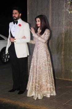 Photos of Bolywood actors Aishwarya Rai and at Manish Malhotra's 50th birthday bash.