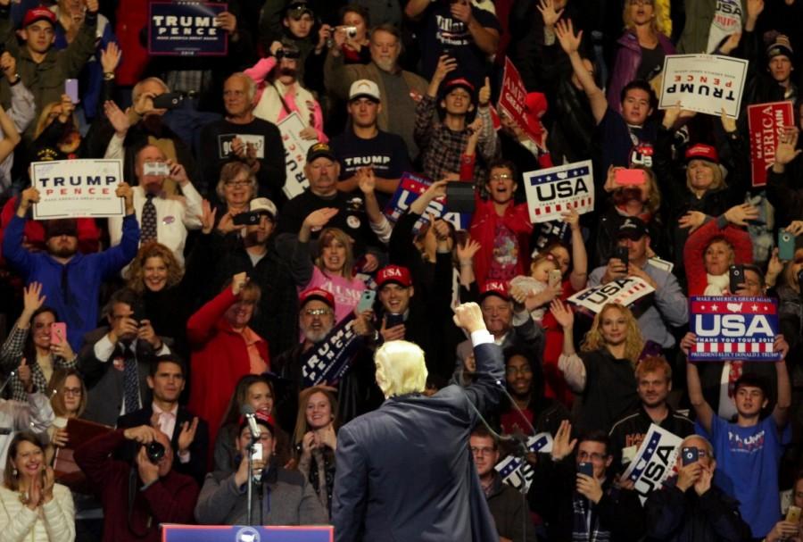 U.S. President-elect Donald Trump speaks at a rally in Cincinnati, Ohio, December 1, 2016 as part of their "USA Thank You Tour 2016". Donald Trump,Donald Trump Thank You,Donald Trump Thank You tour,Donald Trump's Thank You Tour,USA Thank You Tour 2016,USA Thank You Tour,U.S. President-elect Donald Trump