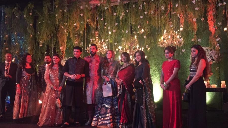 Former cricketer Sourav Ganguly during wedding reception of cricketer Yuvraj Singh and actress Hazel Keech in New Delhi, on Dec 7, 2016. MS Dhoni,Harbhajan Singh,Sourav Ganguly,Yuvraj Singh and Hazel Keech's wedding reception,Yuvraj Singh wedding reception,Yuvraj Singh wedding reception pics,Yuvraj Singh wedding reception images,Yuvraj Singh wedding reception photos,Yuvraj Singh wed