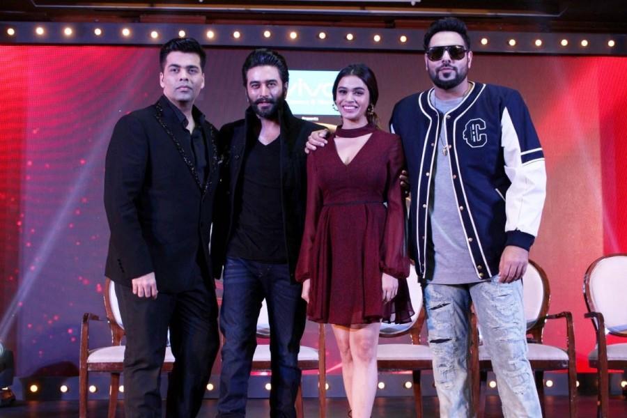 Singer Shalmali Kholgade, music composer Shekhar Ravjiani, and rapp singer Badshah and filmmaker Karan Johar during launch of new reality show of Dil Hai Hindustani on the TV channel Star Plus in Mumbai, on Dec 6, 2016. Dil Hai Hindustani,Dil Hai Hindustani reality show,Dil Hai Hindustani reality show launch,Dil Hai Hindustani reality show launch pics,Dil Hai Hindustani reality show launch images,Dil Hai Hindustani reality show launch photos,Dil Hai Hindustani reality sh