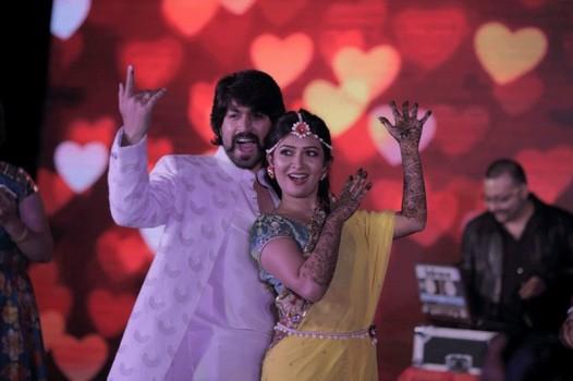 Photos of Yash and Radhika Pandit's mehndi ceremony.