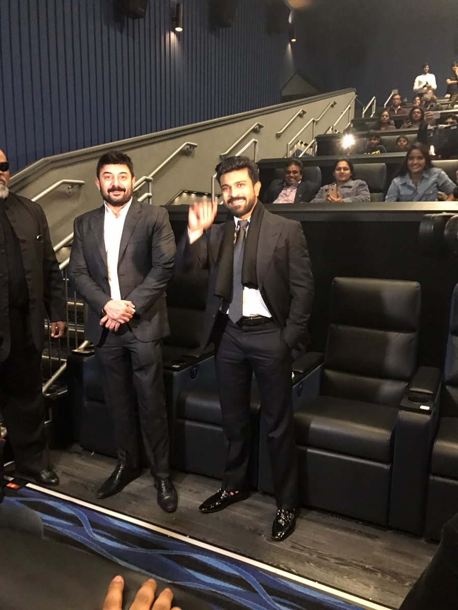 Telugu Movie Dhruva special screening held last night in US. Celebs like Ram Charan and Aravind Swamy spotted at special screening. Ram Charan,Aravind Swamy,Ram Charan teja,Dhruva special screening,Dhruva special screening pics,Dhruva special screening images,Dhruva special screening photos,Dhruva special screening stills,Dhruva special screening pictures
