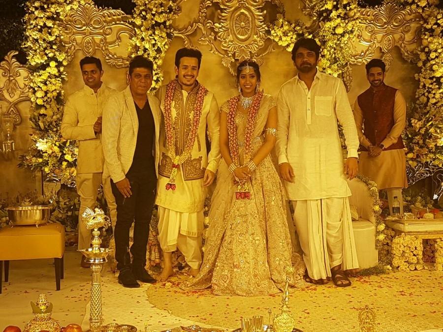 Nagarjuna's son Akhil Akkineni and Shriya Bhupal's engagement was a private ceremony held at GVK House in Hyderabad on December 9. Celebs like Prabhas, Vikram Prabhu, Shiva Rajkumar and others graced the event. Prabhas,Vikram Prabhu,Shiva Rajkumar,Akhil Akkineni and Shriya Bhupal,Akhil Akkineni and Shriya Bhupal engagement,Akhil Akkineni wedding,Akhil Akkineni Engagement,Akhil Akkineni Engagement pics,Akhil Akkineni Engagement images,Akhil Akkineni Engagement ph
