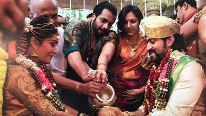Actor Yash and Radhika Pandit Marriage held at Plalace ground, Bangalore on 9th December. The couple tied the knot as per the Hindu customs. Celebs like Puneeth Rajkumar, Ravichandran, Sriimurali, Bharathi Vishnuvardhan, Shivarajkumar, Sudeep, Raghavendra Rajkumar, and others spotted at the wedding. Puneeth Rajkumar,Ravichandran,Sriimurali,Bharathi Vishnuvardhan,Shivarajkumar,Sudeep,Raghavendra Rajkumar,Yash and Radhika Pandit's wedding,Yash and Radhika Pandit wedding,Yash and Radhika Pandit marriage,Yash wedding,Radhika Pandit wedding,Yash marr