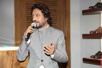 Photos of Bollywood actor Irrfan Khan visits Johnston & Murphy store.