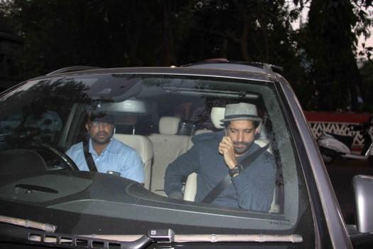 Photos of Bollywood actor Farhan Akhtar spotted at Shankar Mahadevan's studio.