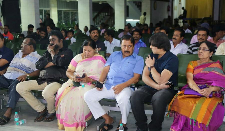 Nadigar Sangam Mourning meeting for Late CM J Jayalalithaa, Cho Ramaswamy held at Chennai. Celebs like Rajinikanth, Sivakumar, Vadivelu, Udhaya, Nandha, Pasupathy, Rohini, Vishal, Nassar, Karthi, Manobala, Ponvannan, RV Udhayakumar, Jeeva, Rajesh, Mansoor Alikhan, Aarthi, Kovai Sarala, Radha, Ambika, Rekha, Sachu, SV Sekar, Sangeetha and others paid Homage to former TN CM Late J.Jayalalitha. Rajinikanth,Sivakumar,Vadivelu,Nadigar Sangam Mourning Meeting,Nadigar Sangam Mourning,Jayalalithaa