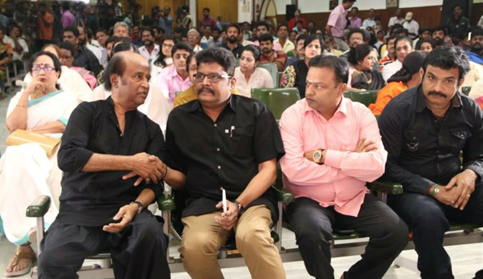 Nadigar Sangam Mourning meeting for Late CM J Jayalalithaa, Cho Ramaswamy held at Chennai. Celebs like Rajinikanth, Sivakumar, Vadivelu, Udhaya, Nandha, Pasupathy, Rohini, Vishal, Nassar, Karthi, Manobala, Ponvannan, RV Udhayakumar, Jeeva, Rajesh, Mansoor Alikhan, Aarthi, Kovai Sarala, Radha, Ambika, Rekha, Sachu, SV Sekar, Sangeetha and others paid Homage to former TN CM Late J.Jayalalitha. Rajinikanth,Sivakumar,Vadivelu,Nadigar Sangam Mourning Meeting,Nadigar Sangam Mourning,Jayalalithaa