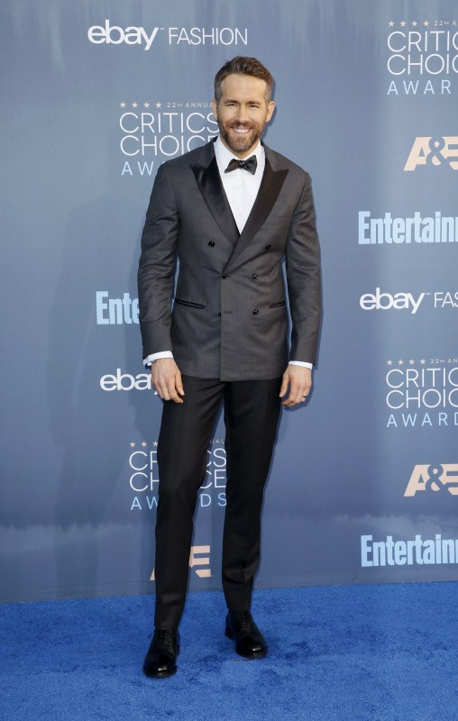 Actor Ryan Reynolds arrives at the 22nd Annual Critics' Choice Awards in Santa Monica, California, U.S., December 11, 2016. Best Dressed celebrities,22nd Annual Critics' Choice Awards 2016,Choice Awards 2016,Lily Collins,Kate Beckinsale,Mandy Moore,Jessica Biel,Susan Kelechi Watson,Amy Adams,Viola Davis,Emmy Rossum,Ryan Reynolds,Lucas Jade Zumann,Christian Slater,Samantha