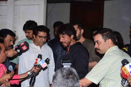 Photos of Bollywood actor Shah Rukh Khan meets Raj Thackeray ahead of release of Raees.