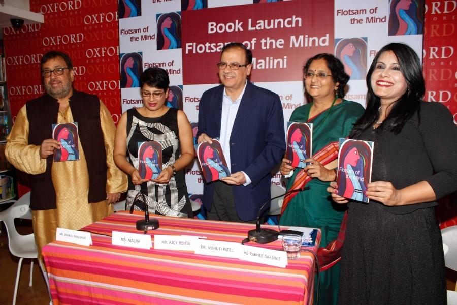 Bollywood filmmaker Pankaj Parashar, Author Malini, Municipal Commissioner of Mumbai Ajoy Mehta, Dr. Vibhuti Patel, Head University Department of Economics of SNDT Women's University and Rakhee Bakshi, Director, Womens Feature Service during the launch of book Flotsam of the Mind in Mumbai, India on December 12, 2016. Flotsam,Flotsam book launch,Flotsam book launch pics,Flotsam book launch images,Flotsam book launch photos,Pankaj Parashar,Malini,Ajoy Mehta,Dr. Vibhuti Patel,Rakhee Bakshi