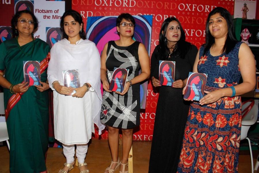 Bollywood filmmaker Pankaj Parashar, Author Malini, Municipal Commissioner of Mumbai Ajoy Mehta, Dr. Vibhuti Patel, Head University Department of Economics of SNDT Women's University and Rakhee Bakshi, Director, Womens Feature Service during the launch of book Flotsam of the Mind in Mumbai, India on December 12, 2016. Flotsam,Flotsam book launch,Flotsam book launch pics,Flotsam book launch images,Flotsam book launch photos,Pankaj Parashar,Malini,Ajoy Mehta,Dr. Vibhuti Patel,Rakhee Bakshi