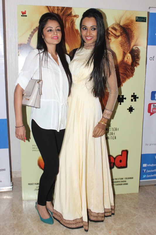Bollywood actors Gunjan Vijay and Reshmi Ghosh during the premiere of short film Girl in Red in Mumbai, India on December 13, 2016. Tina Dutta,Ankita Shorey,Sohail Khan,Aishwarya Sakhuja,Manish Paul,Sandip Soparrkar,Sharbani Mukherjee,Gunjan Vijay,Girl in Red,Girl in Red short film