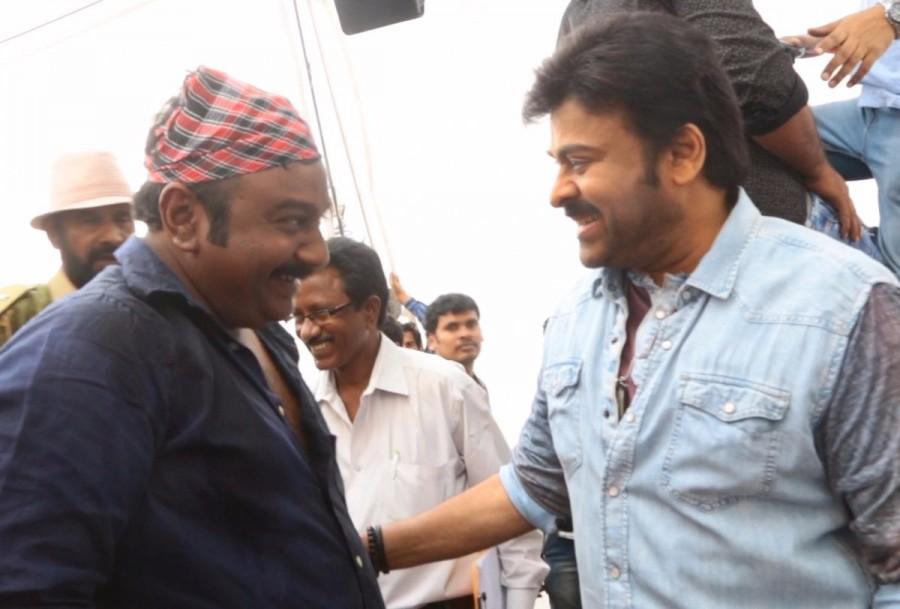 The shooting of Megastar Chiranjeevi's 150th movie Khaidi No 150 has been wrapped. The last scene was directed by Megastar Chiranjeevi on VV Vinayak who is seen in a short cameo role. The film is scheduled for a worldwide release for Sankranthi. Chiranjeevi,Megastar Chiranjeevi,Khaidi no 150,Telugu movie Khaidi no 150,Khaidi no 150 shooting,Khaidi no 150 shooting wraps up,VV Vinayak,director VV Vinayak,Chiranjeevi turns director