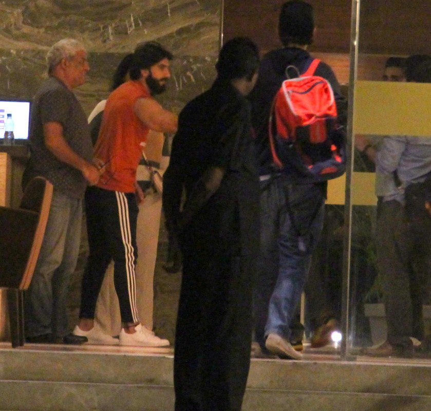 Ranveer Singh took his mother out for a dinner in Mumbai last evening. Actor Ranveer spotted in dark track pants with an orange t-shirt while his mom was wearing a grey pants with a printed Kurta. Ranveer Singh,Ranveer Singh with his mother,Ranveer Singh mother,Padmavati,Sanjay Leela Bhansali,Deepika Padukone,Shahid Kapoor