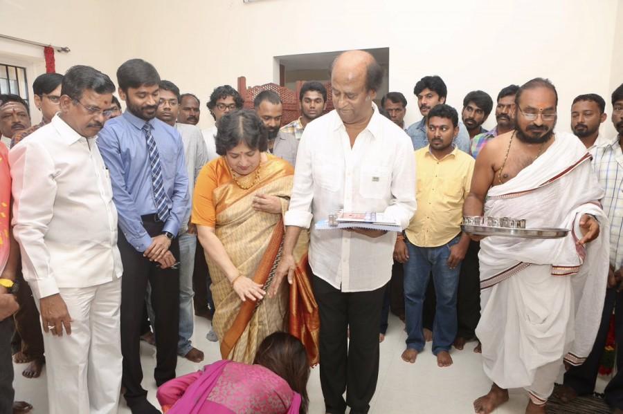 Dhanush is married to Rajinikanth's daughter Aishwaryaa. "VIP 2" is to be directed by Rajinikanth's other daughter Soundarya. Rajinikanth graced the first day of the film's shooting. Rajinikanth,Superstar Rajinikanth,Dhanush,Amala Paul,VIP 2,VIP 2 movie launch,VIP 2 movie pooja,VIP 2 movie launch pics,VIP 2 movie launch images,VIP 2 movie launch photos,VIP 2 movie launch stills,VIP 2 movie launch pictures