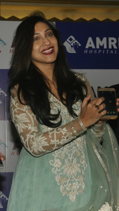 Actress Rituparna Sengupta during the launch of AMRI App in Kolkata on Dec 15, 2016. Rituparna Sengupta,AMRI App,Rituparna Sengupta launches AMRI App,AMRI App launch,Actress Rituparna Sengupta