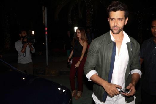 Photos of Bollywood actress Hrithik Roshan along with Sussanne Khan and Kids spotted at Bandra.