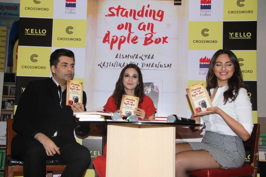 Bollywood actress Sonakshi Sinha and Karan Johar grace Rajinikanth's daughter Aishwarya's debut book launch. Sonakshi Sinha,Karan Johar,Rajinikanth's daughter Aishwarya,Rajinikanth,Rajinikanth daughter Aishwarya,Aishwarya debut book launch,Aishwarya debut book,Aishwarya debut book launch pics,Aishwarya debut book launch images,Aishwarya debut book launch ph