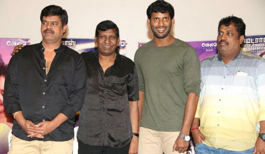 Tamil movie Kaththi Sandai press meet event held at Chennai. Celebs like Vishal, Vadivelu, S. Nandagopal, Suraj and others graced the event. Vishal,Vadivelu,Kaththi Sandai,Kaththi Sandai press meet,Kaththi Sandai press meet pics,Kaththi Sandai press meet images,Kaththi Sandai press meet photos,Kaththi Sandai press meet stills,Kaththi Sandai press meet pictures