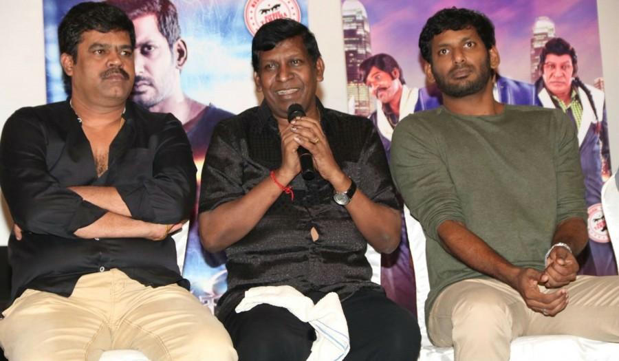 Tamil movie Kaththi Sandai press meet event held at Chennai. Celebs like Vishal, Vadivelu, S. Nandagopal, Suraj and others graced the event. Vishal,Vadivelu,Kaththi Sandai,Kaththi Sandai press meet,Kaththi Sandai press meet pics,Kaththi Sandai press meet images,Kaththi Sandai press meet photos,Kaththi Sandai press meet stills,Kaththi Sandai press meet pictures