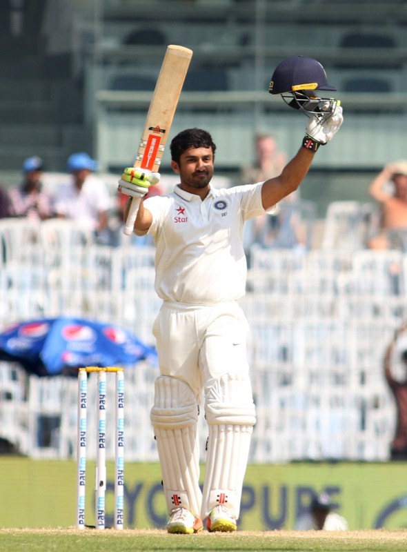Promising Karnataka batsman Karun Nair on Monday became only the second Indian to slam a triple hundred in Test cricket as he remained unbeaten on 303 against England in the fifth and final Test here. Karun Nair,Karun Nair scores maiden double hundred,Karun Nair maiden double hundred,Karun Nair double hundred,India vs England,India vs England test match