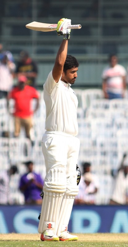 Promising Karnataka batsman Karun Nair on Monday became only the second Indian to slam a triple hundred in Test cricket as he remained unbeaten on 303 against England in the fifth and final Test here. Karun Nair,Karun Nair scores maiden double hundred,Karun Nair maiden double hundred,Karun Nair double hundred,India vs England,India vs England test match
