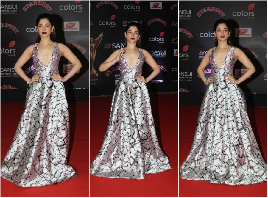 Bollywood actress Tamannaah poses for the cameras at Sansui COLORS Stardust Awards. Sonam Kapoor,Sunny Leone,Tamannaah,Jacqueline Fernandez,Sonam Kapoor at Sansui COLORS Stardust Awards,Sunny Leone at Sansui COLORS Stardust Awards,Tamannaah at Sansui COLORS Stardust Awards,Jacqueline Fernandez at Sansui COLORS Stardust Awards,Sansui COLO