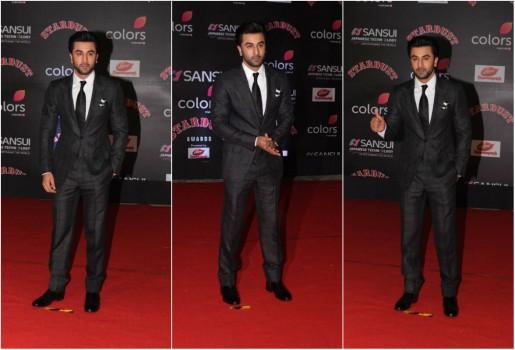 Ranbir Kapoor poses for the shutterbugs at the Sansui COLORS Stardust Awards.