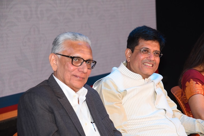 Union Cabinet Minister Piyush Goyal and Jairaj Thacker during the launch of Chatrabhuj Narsee School at Kandivali in Mumbai on Dec 18, 2016. Sujay Jairaj,Tulip Joshi,Minal Thacker,Preeti Jhangiani,Chatrabhuj Narsee School,Chatrabhuj Narsee School launch