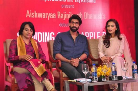Aishwarya R. Dhanush's Standing on an Apple Box Book Launch event held at Taj Krishna in Hyderabad. Celebs like Rana Daggubati and Sridevi Vijayakumar graced the event.
