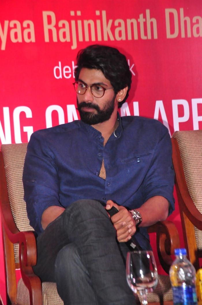 Rana Daggubati at Aishwarya R. Dhanush's Standing On An Apple Box book ...