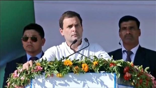 Rahul Gandhi addresses rally in Gujarat.