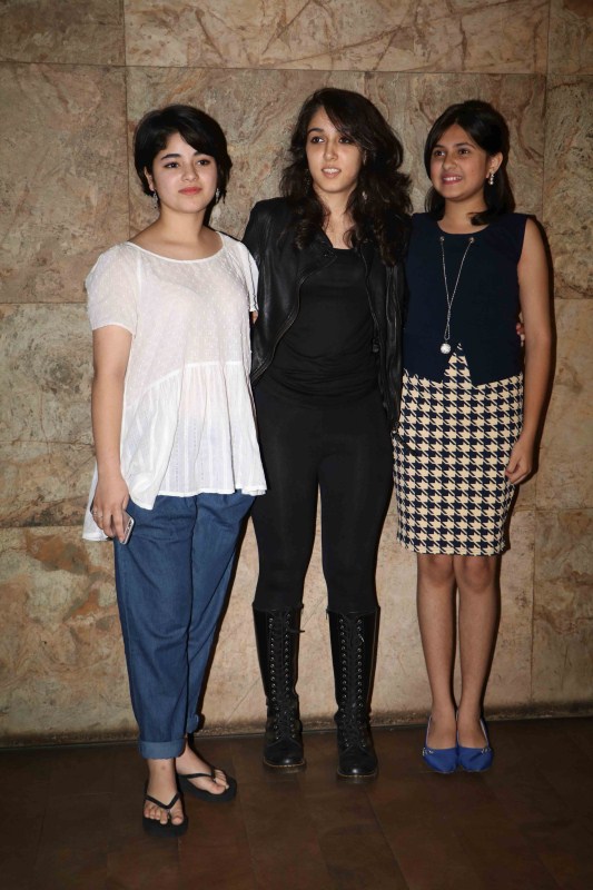 Bollywood actor Suhani Bhatnagar, Aamir Khan's daughter Ira Khan and actor Zaira Wasim during the special screening of film Dangal in Mumbai. Dangal special screening,Dangal screening,Kangana Ranaut,Reena Dutta,Ira Khan,Ajinkya Rahane,Dangal special screening pics,Dangal special screening images,Dangal special screening photos,Dangal special screening stills,Dangal special screening pictures