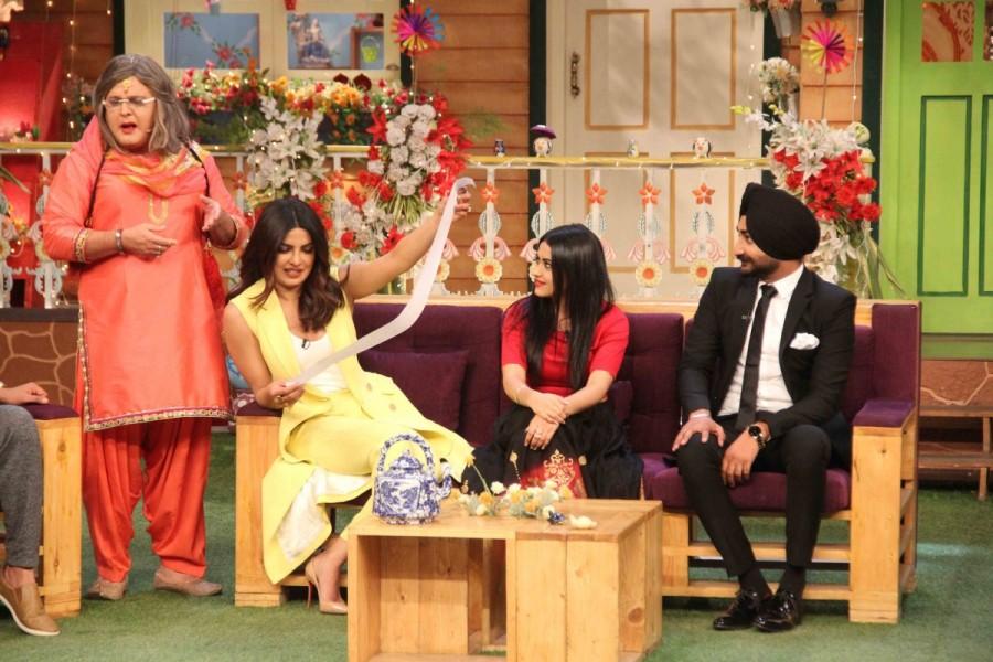 Priyanka Chopra,Ranjit Bawa,Punjabi film Sarvann,Sarvann,Sarvann promotion,Sarvann movie promotion,The Kapil Sharma Show,filmmaker Karaan Guliani,Karaan Guliani,Simi Chahal