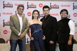 Karan Johar,Alia Bhatt,Editor Jitesh Pillai,Jio Filmfare Awards press conference,Jio Filmfare Awards,Jio Filmfare Short Film Awards 2017,Jio Filmfare Awards pics,Jio Filmfare Awards images,Jio Filmfare Awards photos,Jio Filmfare Awards stills,Jio Filmfare