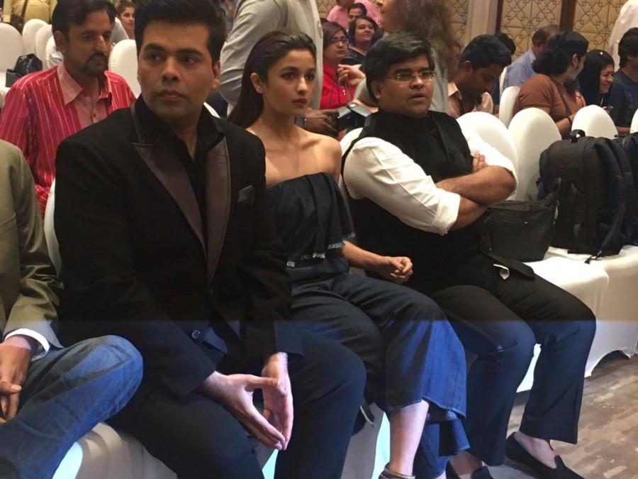 Celebs like Karan Johar, Alia Bhatt, Editor Jitesh Pillai at the Jio Filmfare Awards press conference. Karan Johar,Alia Bhatt,Editor Jitesh Pillai,Jio Filmfare Awards press conference,Jio Filmfare Awards,Jio Filmfare Short Film Awards 2017,Jio Filmfare Awards pics,Jio Filmfare Awards images,Jio Filmfare Awards photos,Jio Filmfare Awards stills,Jio Filmfare