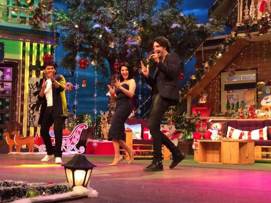 Bollywood actress Sunny Leone along with her husband Daniel Weber on the sets of The Kapil Sharma Show in Mumbai. Sunny Leone,Daniel Weber,Sunny Leone and Daniel Weber,Christmas Special,Christmas,The Kapil Sharma Show,Sunny Leone on The Kapil Sharma Show,Sunny Leone latest pics,Sunny Leone latest images,Sunny Leone latest photos,Sunny Leone latest stills,Sunny Leone
