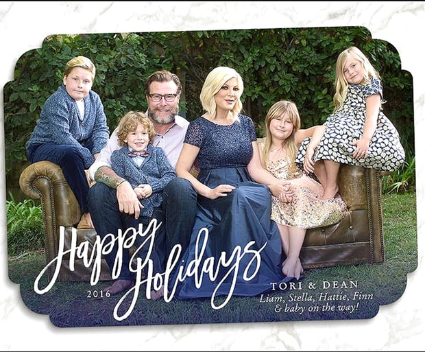 Tori Spelling and Dean McDermott shares holiday cards with fans. Fergie,Lisa Rinna,Wilkinson,The Jonas,Tori Spelling,celebs share holiday cards with fans,celebs greetings card,Christmas Special,Christmas Special cards,Christmas Special cards from celebs